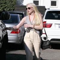 Lindsay Lohan showing off her styled hair as she leaves Byron n Tracey salon | Picture 68958